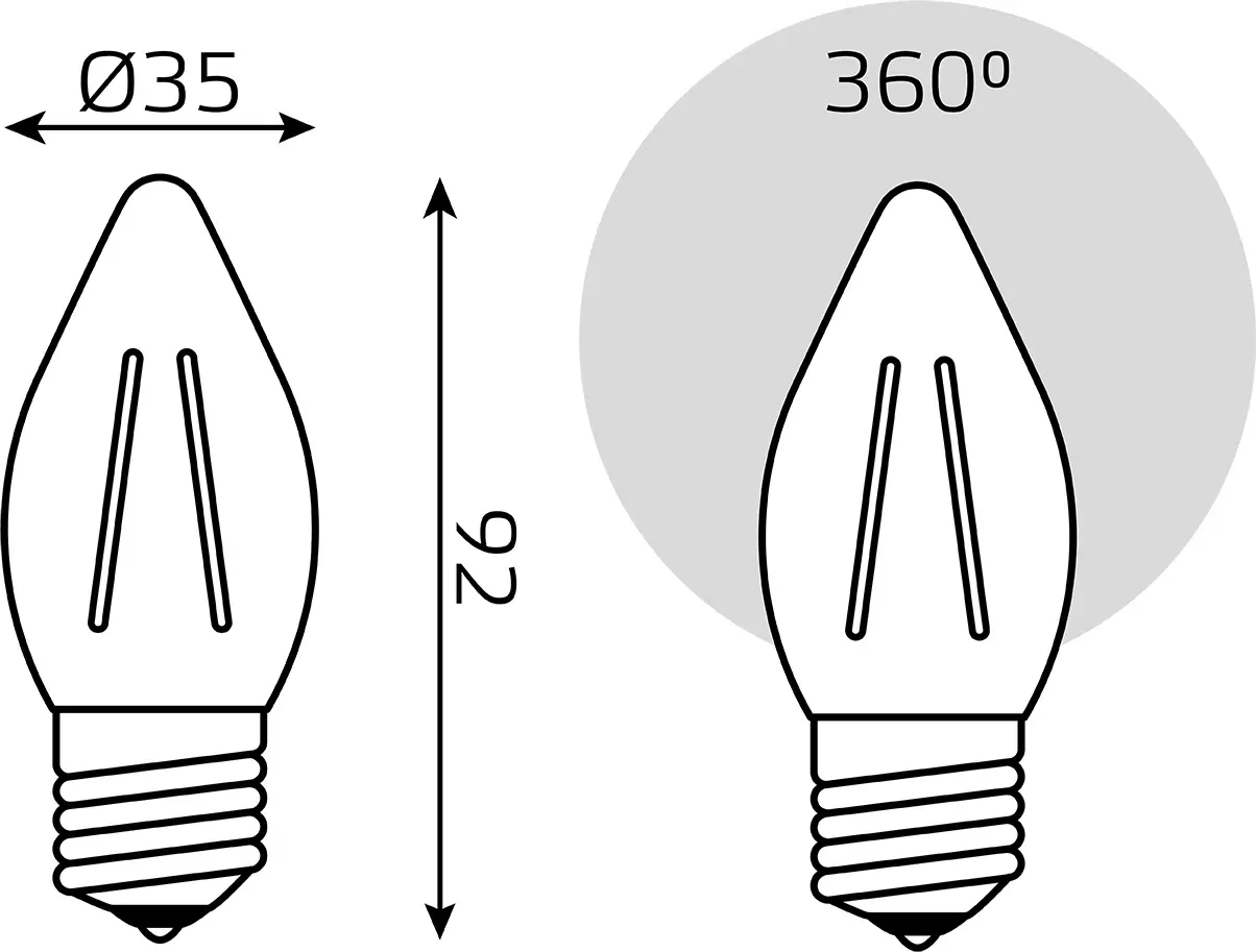 Лампа филам. Gauss Filament 7Вт цок.:E27 свеча 220B св.свеч.бел.теп. упак.:1шт 103802107, прозрачный - фото 6