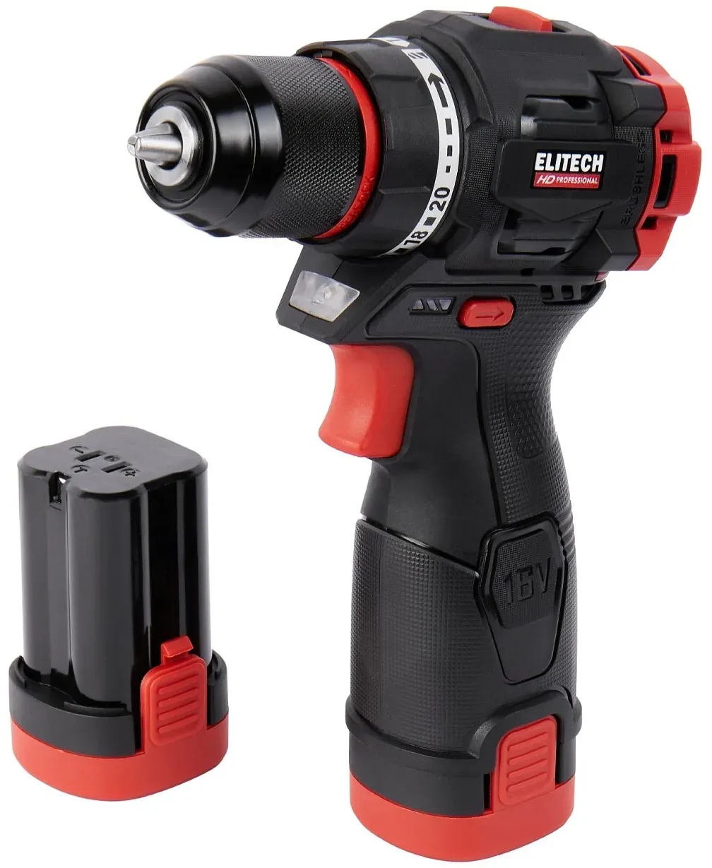 Дрель-шуруповерт Elitech CD 16L2 E2201.039.01 32Вт аккум. патрон:быстрозажимной кейс в комплекте 205715 - фото 1