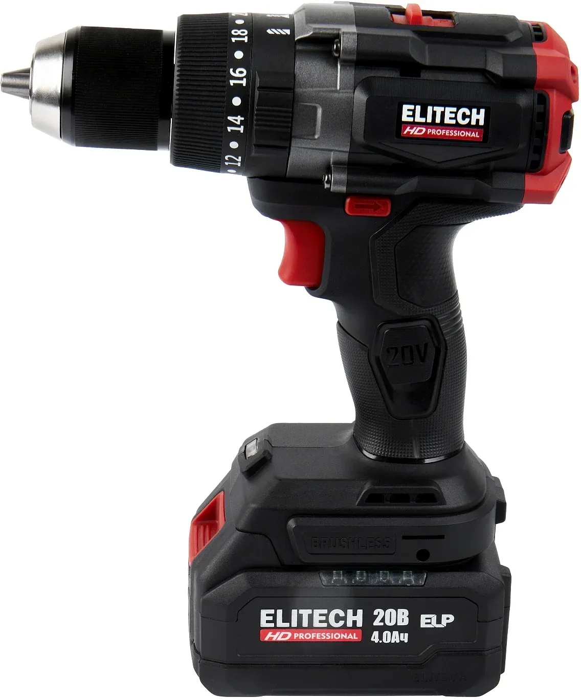 Дрель-шуруповерт Elitech CD 20BL2 E2201.042.02 80Вт аккум. патрон:быстрозажимной кейс в комплекте 205728 - фото 3