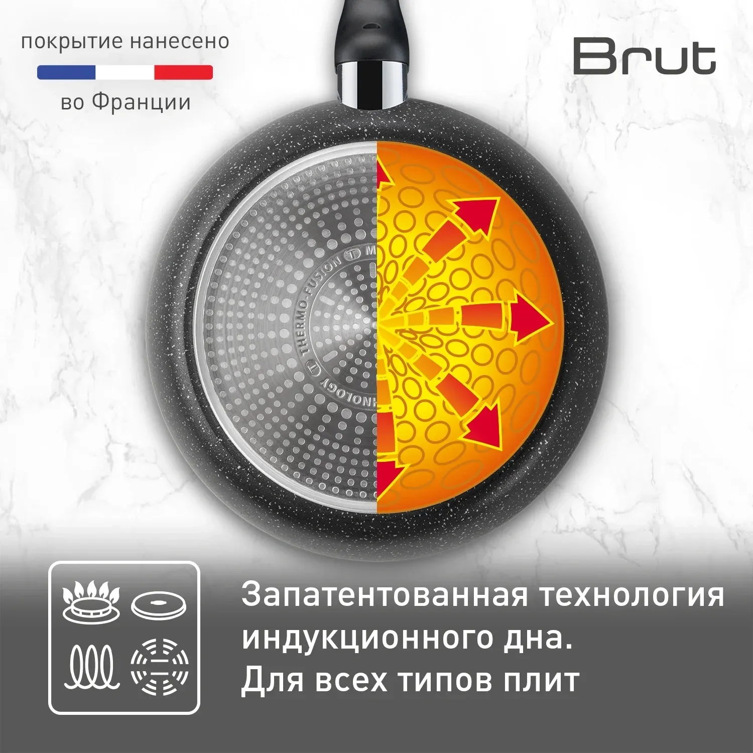 Сковорода ВОК WOK Tefal Brut Э 04236628 круглая 28см покрытие: Mineralia без крышки черный 9100054292 - фото 5