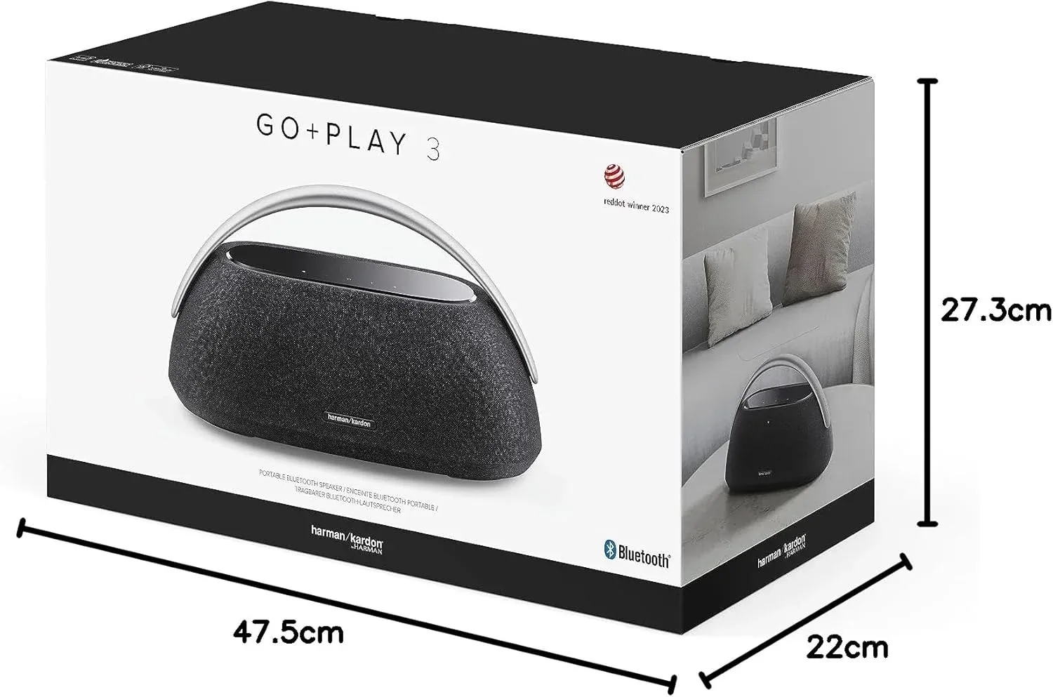 Колонка порт. Harman Kardon Go + Play 3 черный 160W 2.1 BT/3.5Jack 10м HKGOPLAY3BLKUK - фото 6