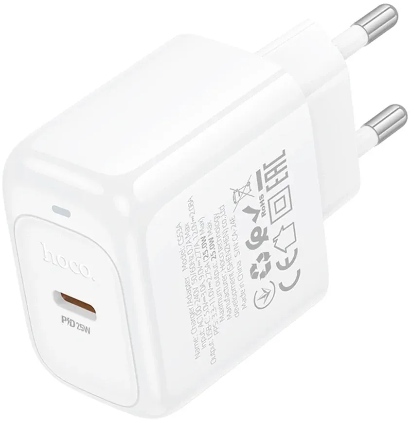 Сетевое зар./устр. Hoco CS53A Surplus 25W 3A PD USB Type-C универсальное белый 31488 - фото 2