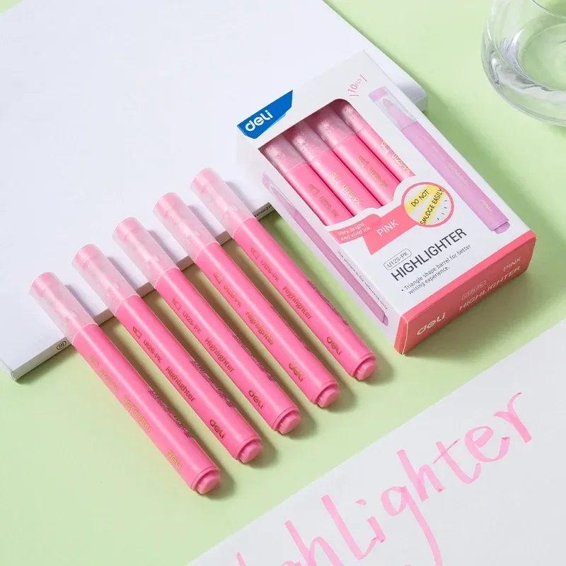 Текстовыделитель Deli EU12S-PK скошенный пиш. наконечник 1-5мм розовый коробка картонная - фото 4