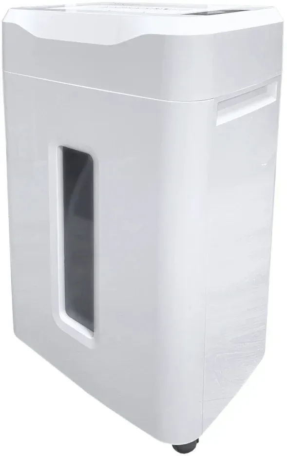 Шредер Office Kit S215N 3,9x38 белый секр.P-4 фрагменты 22лист. 35лтр. скрепки скобы пл.карты CD - фото 1