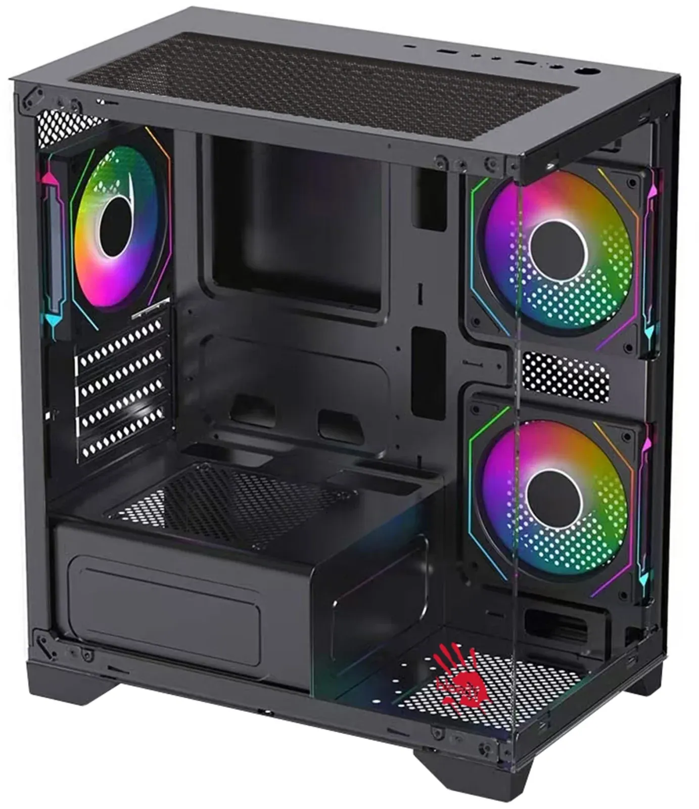Корпус Bloody BD-CC103F черный без БП mATX 7x120mm 1xUSB2.0 1xUSB3.0 audio bott PSU - фото 1