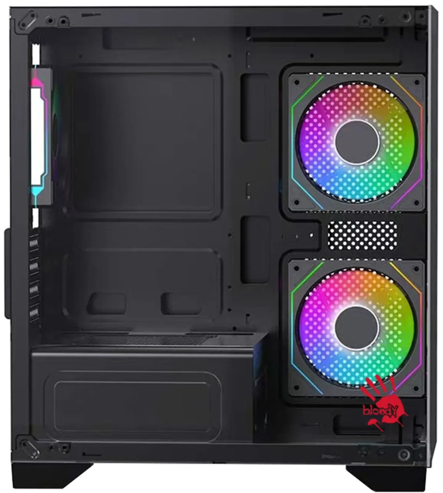 Корпус Bloody BD-CC103F черный без БП mATX 7x120mm 1xUSB2.0 1xUSB3.0 audio bott PSU - фото 2