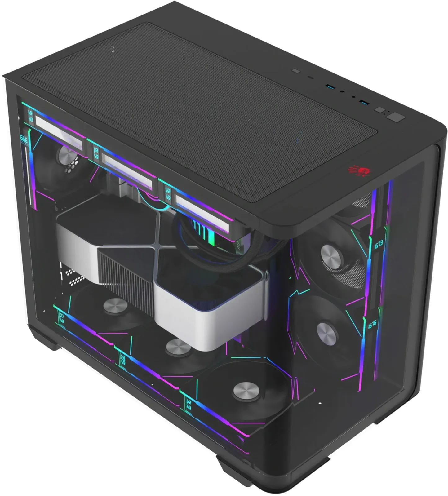 Корпус Bloody BD-CC113 черный без БП ATX 10x120mm 2xUSB3.0 audio bott PSU - фото 2