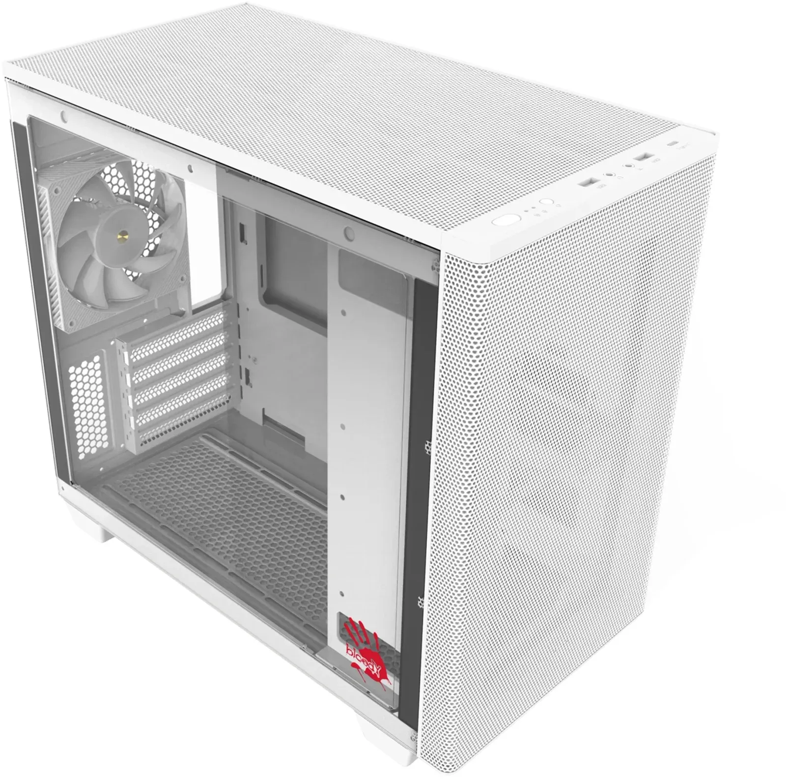 Корпус Bloody BD-CC117F белый без БП mATX 5x120mm 1xUSB2.0 1xUSB3.0 audio bott PSU - фото 2
