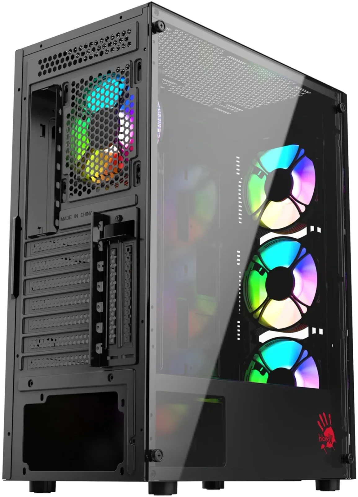 Корпус Bloody BD-CC120F черный без БП ATX 8x120mm 1xUSB2.0 1xUSB3.0 audio bott PSU - фото 2