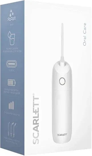 Ирригатор Scarlett SC-WF03 портатив. 3насад. белый - фото 5
