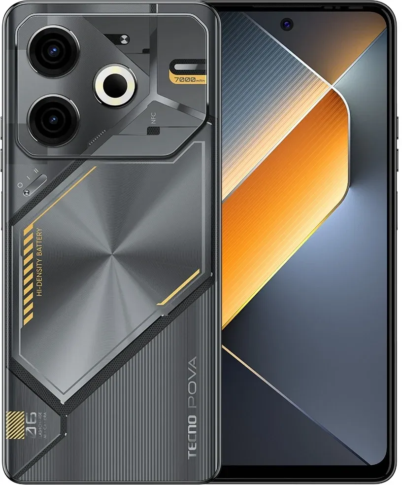 Смартфон Tecno Pova 6 256Gb 12Gb серый моноблок 3G 4G 2Sim 6.8 1080x2460 Android 14 108Mpix 802.11 a/b/g/n/ac NFC GPS GSM900/1800 Protect FM - фото 7