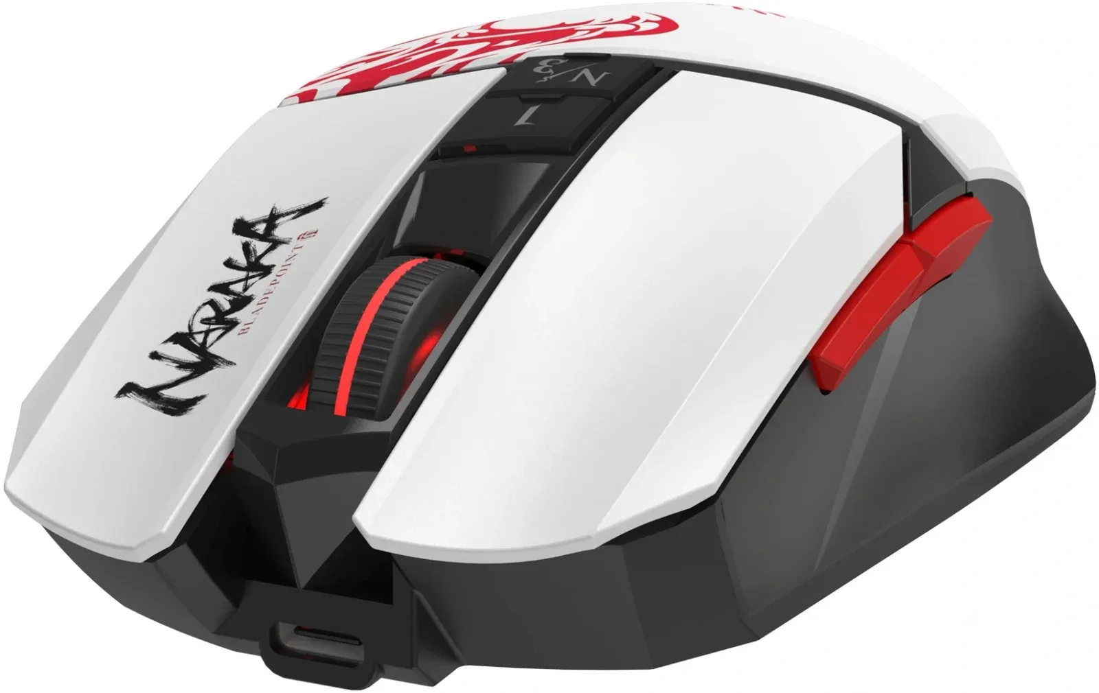 Мышь A4Tech Bloody R36 Ultra белый/черный/красный оптическая 12000dpi беспров. USB 7but R36 ULTRA NARAKA USB - фото 4