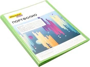 Папка-портфолио с 40 прозр.вклад. Silwerhof SCR-P40GRN A4 пластик 0.7мм карм.на лиц.стор. зеленый - фото 5
