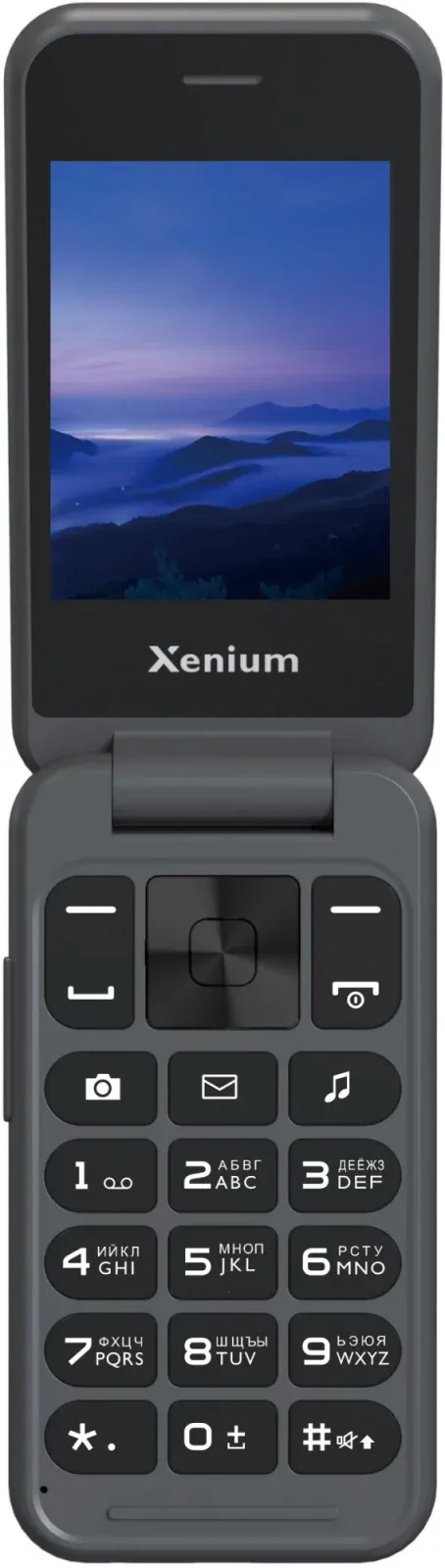 Мобильный телефон Xenium X680 темно-серый раскладной 2Sim 2.8 240x320 Nucleus 0.3Mpix GSM900/1800 MP3 FM microSD max32Gb