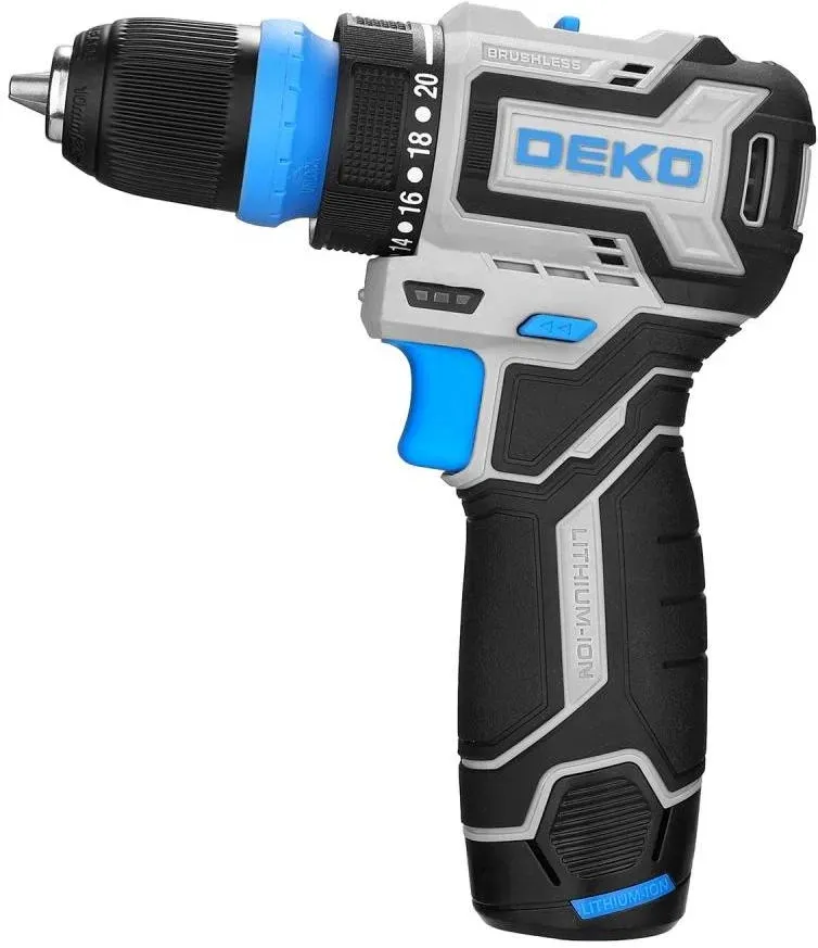 Дрель-шуруповерт Deko Loner 12V Pro аккум. патрон:быстрозажимной кейс в комплекте 085-1121 - фото 2
