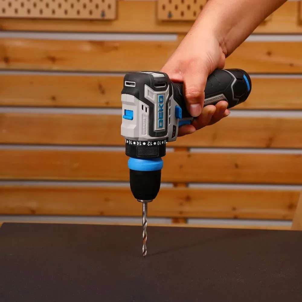 Дрель-шуруповерт Deko Loner 12V Pro аккум. патрон:быстрозажимной кейс в комплекте 085-1121 - фото 5