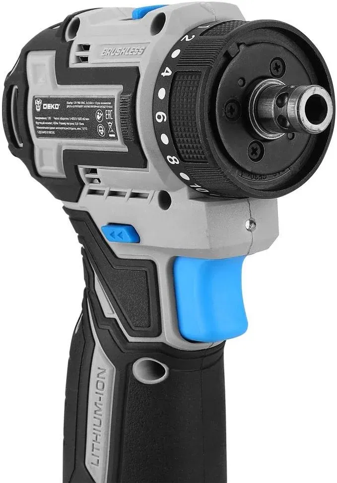 Дрель-шуруповерт Deko Loner 12V Pro аккум. патрон:быстрозажимной кейс в комплекте 085-1121 - фото 6