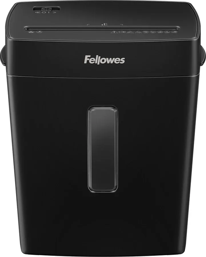 Шредер Fellowes PowerShred Р-42С черный секр.P-4 фрагменты 8лист. 15лтр. скрепки скобы пл.карты - фото 1