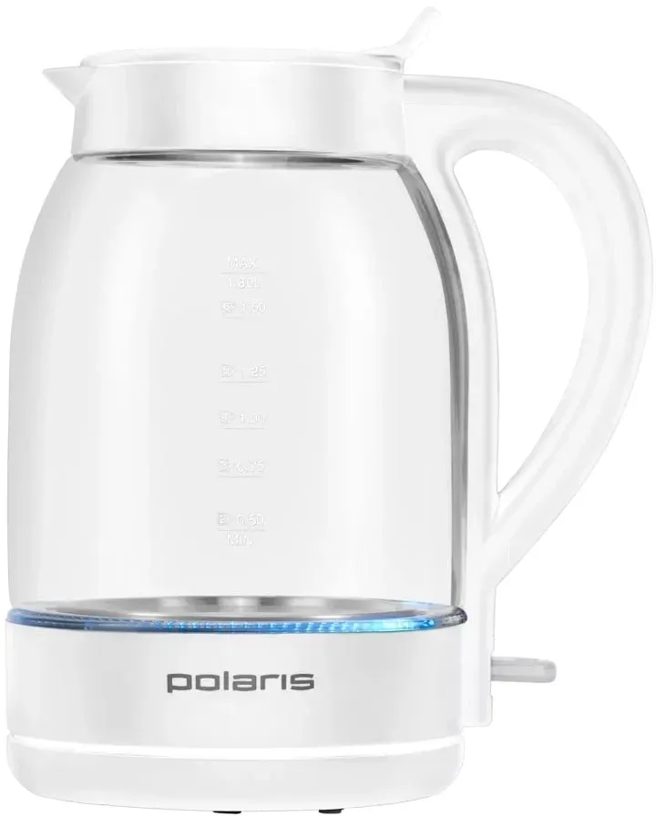 Чайник электрический Polaris PWK 1797CGL 1.8л. 2200Вт белый корпус: стекло/пластик - фото 2