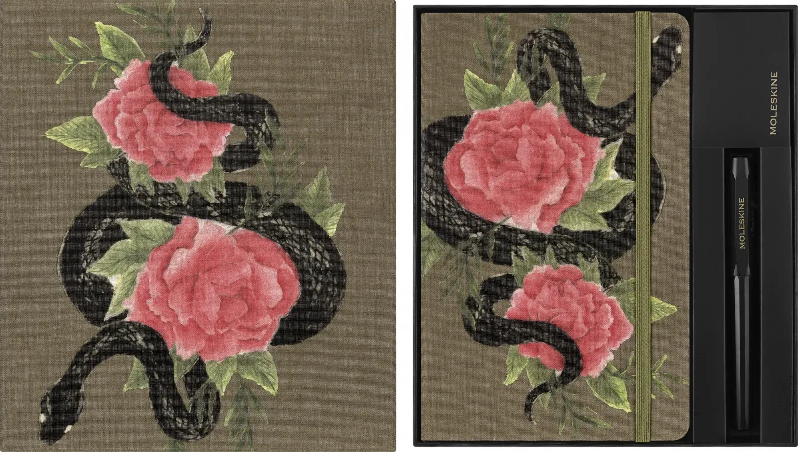 Набор Moleskine Limited Edition Year of the snake Roses блокнот/ручка/под.коробка руч.:перьевая - фото 2