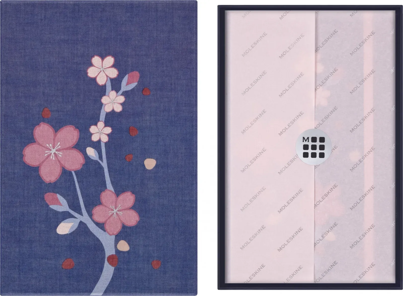 Блокнот Moleskine LIMITED EDITION SAKURA LESU08QP062BOX 130х210мм обложка текстиль 176стр. нелинованный подар.кор. синий 2025 - фото 2