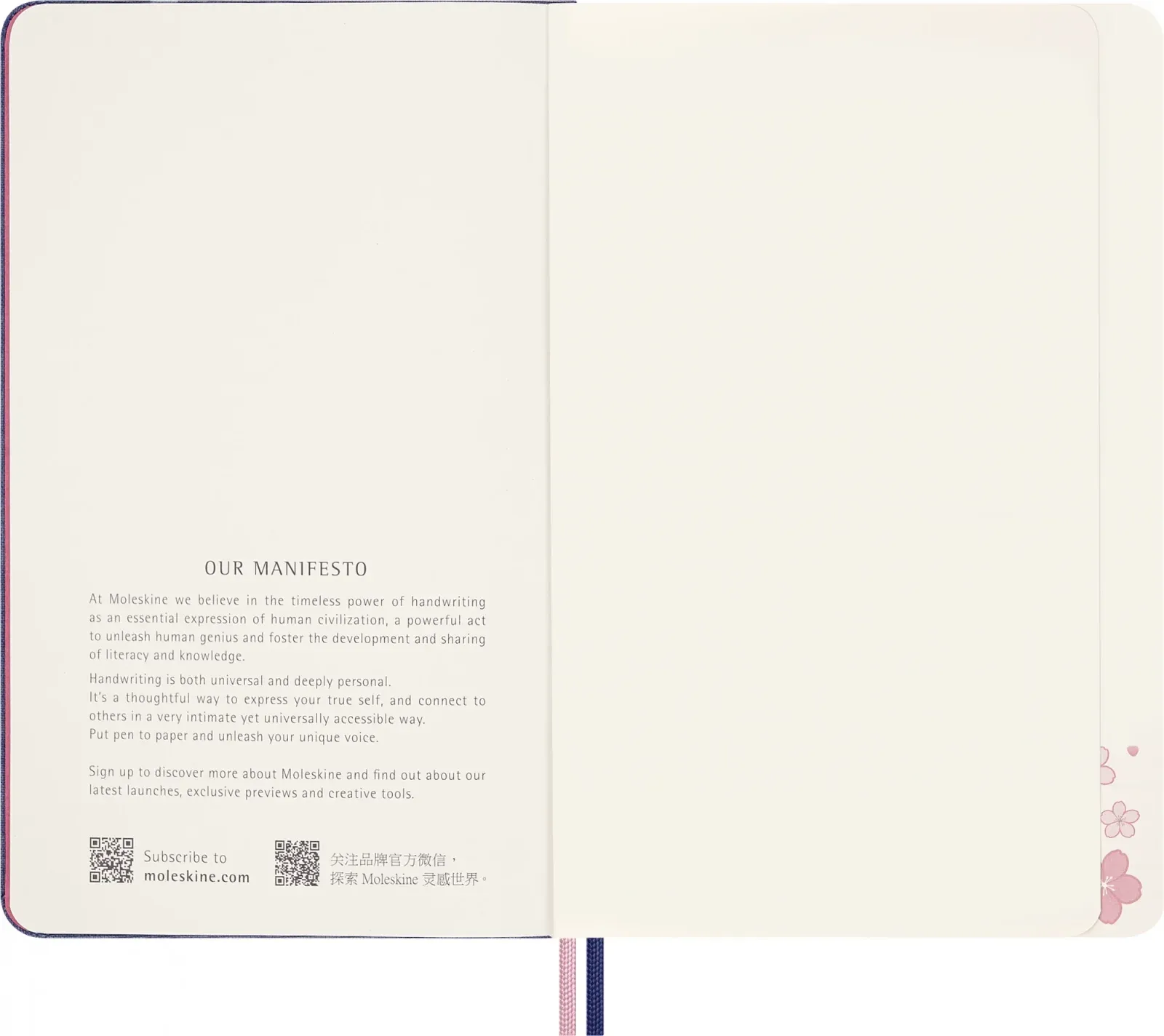 Блокнот Moleskine LIMITED EDITION SAKURA LESU08QP062BOX 130х210мм обложка текстиль 176стр. нелинованный подар.кор. синий 2025 - фото 5
