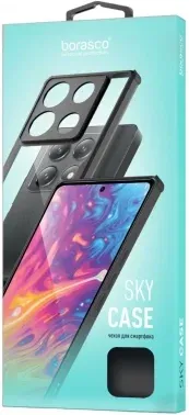 Чехол клип-кейс BoraSCO для Apple iPhone 16 Pro Sky Case черный/прозрачный 74651 - фото 6