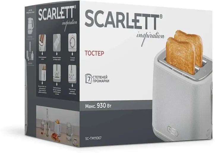 Тостер Scarlett Inspiration SC-TM11067 930Вт белый - фото 8