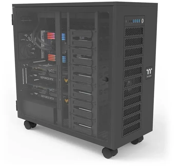 Корпус Thermaltake AX700 Glass черный без БП XL-ATX 18x120mm 18x140mm 2x200mm 4xUSB3.0 audio bott PSU - фото 2
