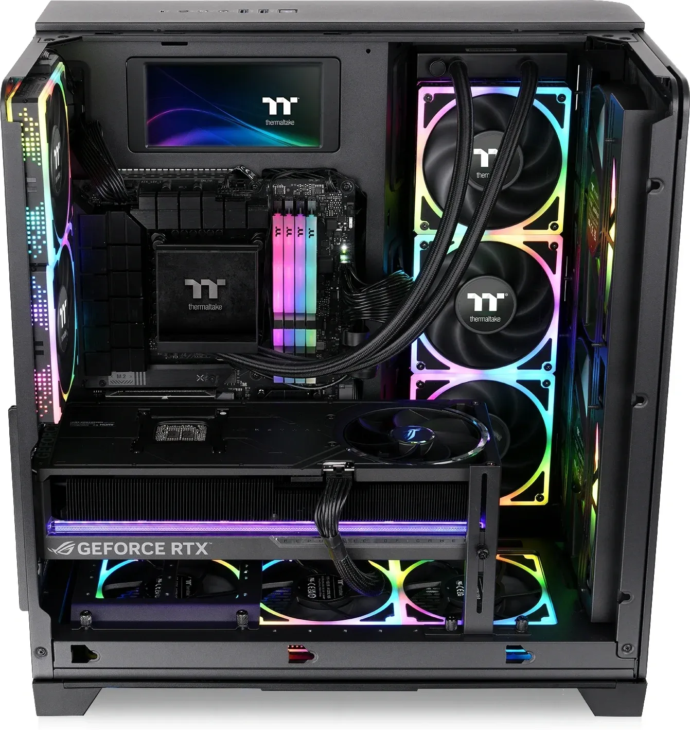Корпус Thermaltake View 390 Air черный без БП ATX 9x120mm 2x140mm 2x200mm 2xUSB3.0 audio bott PSU - фото 8
