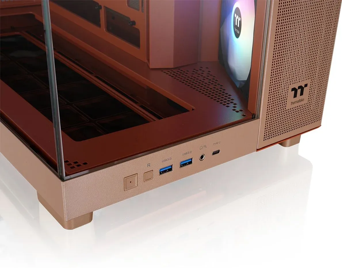 Корпус Thermaltake View 380 XL TG ARGB Gravel Sand коричневый без БП ATX 5x120mm 2x140mm 2xUSB3.0 audio bott PSU - фото 2