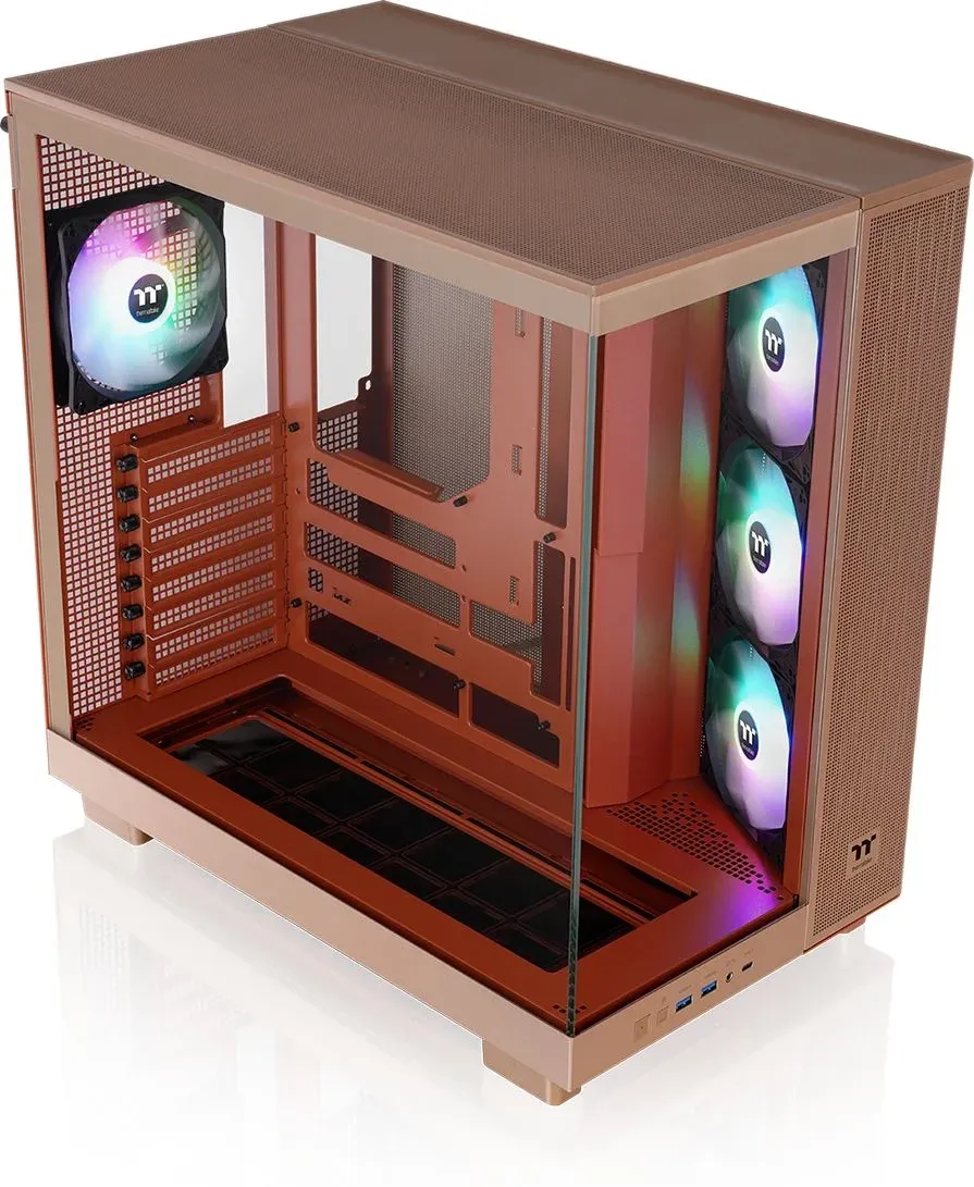 Корпус Thermaltake View 380 XL TG ARGB Gravel Sand коричневый без БП ATX 5x120mm 2x140mm 2xUSB3.0 audio bott PSU - фото 5