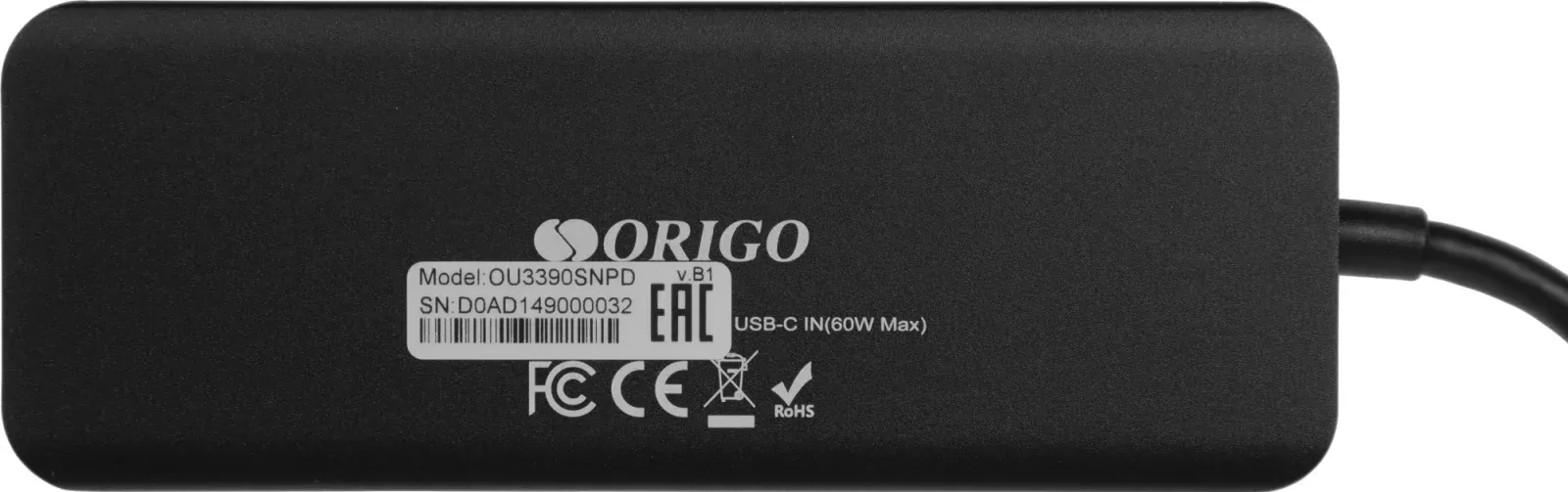 Разветвитель USB 3.0 Origo OU3390SNPD 4порт. черный OU3390SNPD/B1 - фото 5