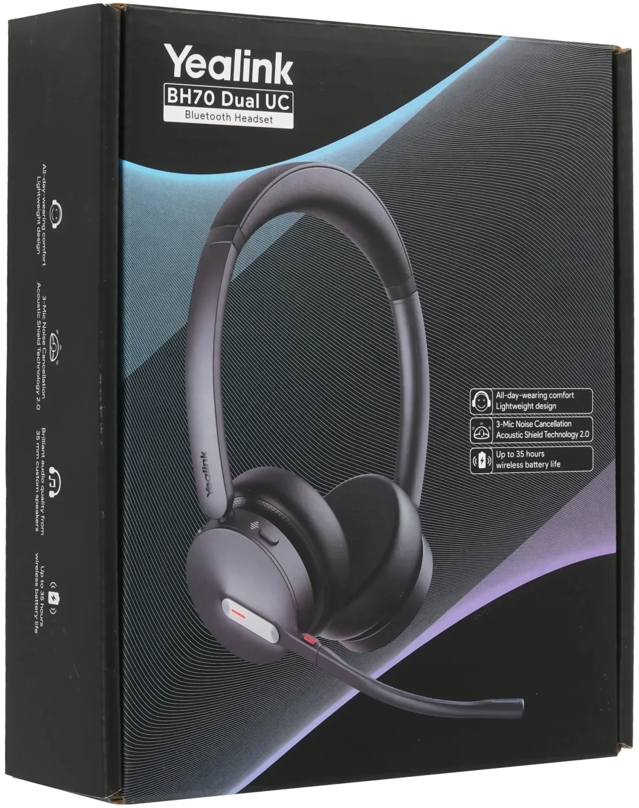 Наушники с микрофоном Yealink BH70 Dual UC USB-A черный накладные BT оголовье - фото 2