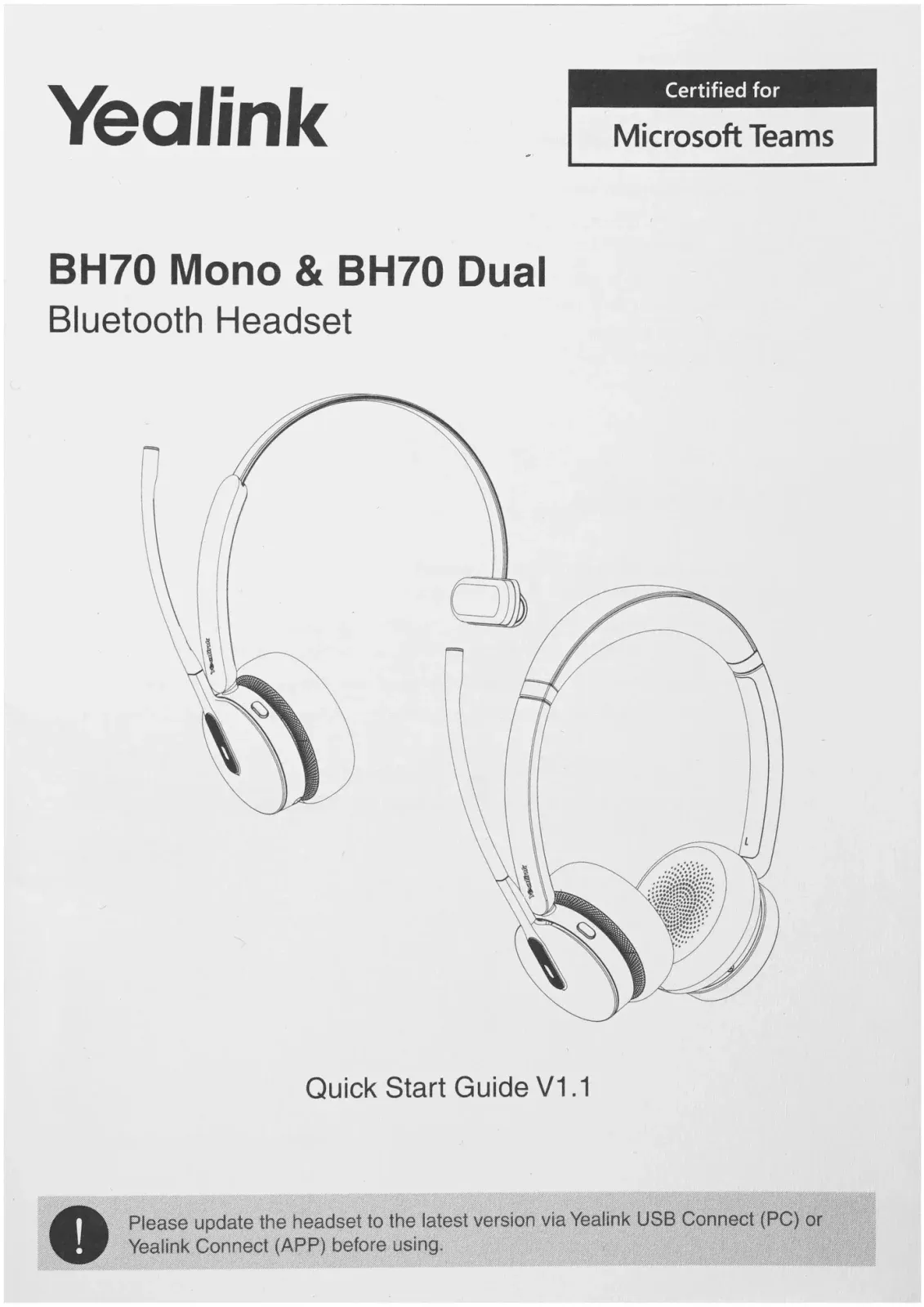 Наушники с микрофоном Yealink BH70 Dual UC USB-A черный накладные BT оголовье - фото 7