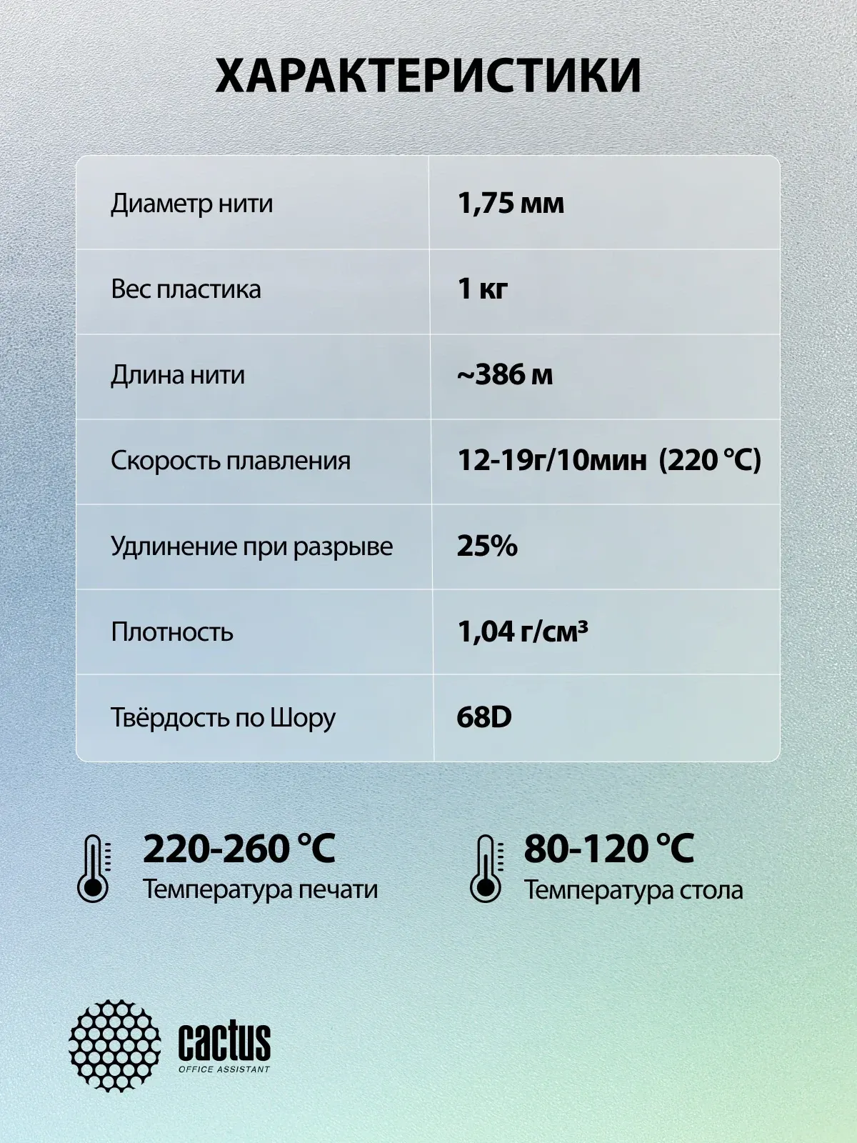 Пластик для принтера 3D Cactus CS-3D-ABS-1KG-L-GN ABS LUMINOUS d1.75мм 1кг 1цв. - фото 7