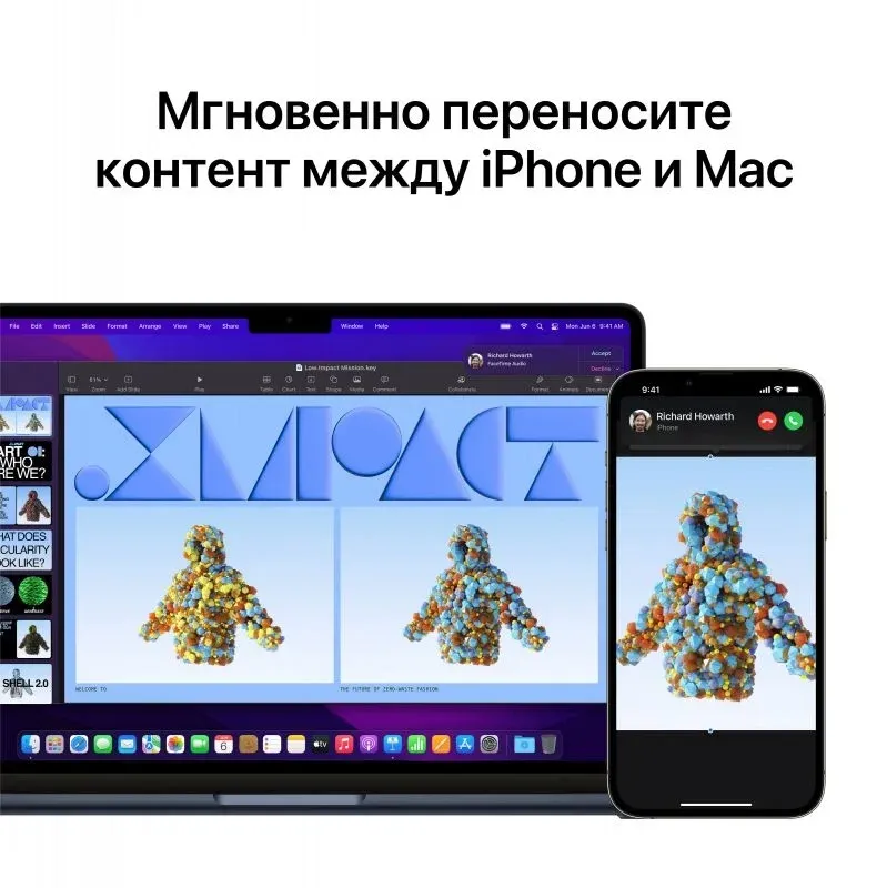 Ноутбук Apple MacBook Air A2681 M2 8 core 16Gb SSD256Gb/8 core GPU 13.6 IPS 2560x1664 macOS midnight WiFi BT Cam MC7X4HN/A - фото 3