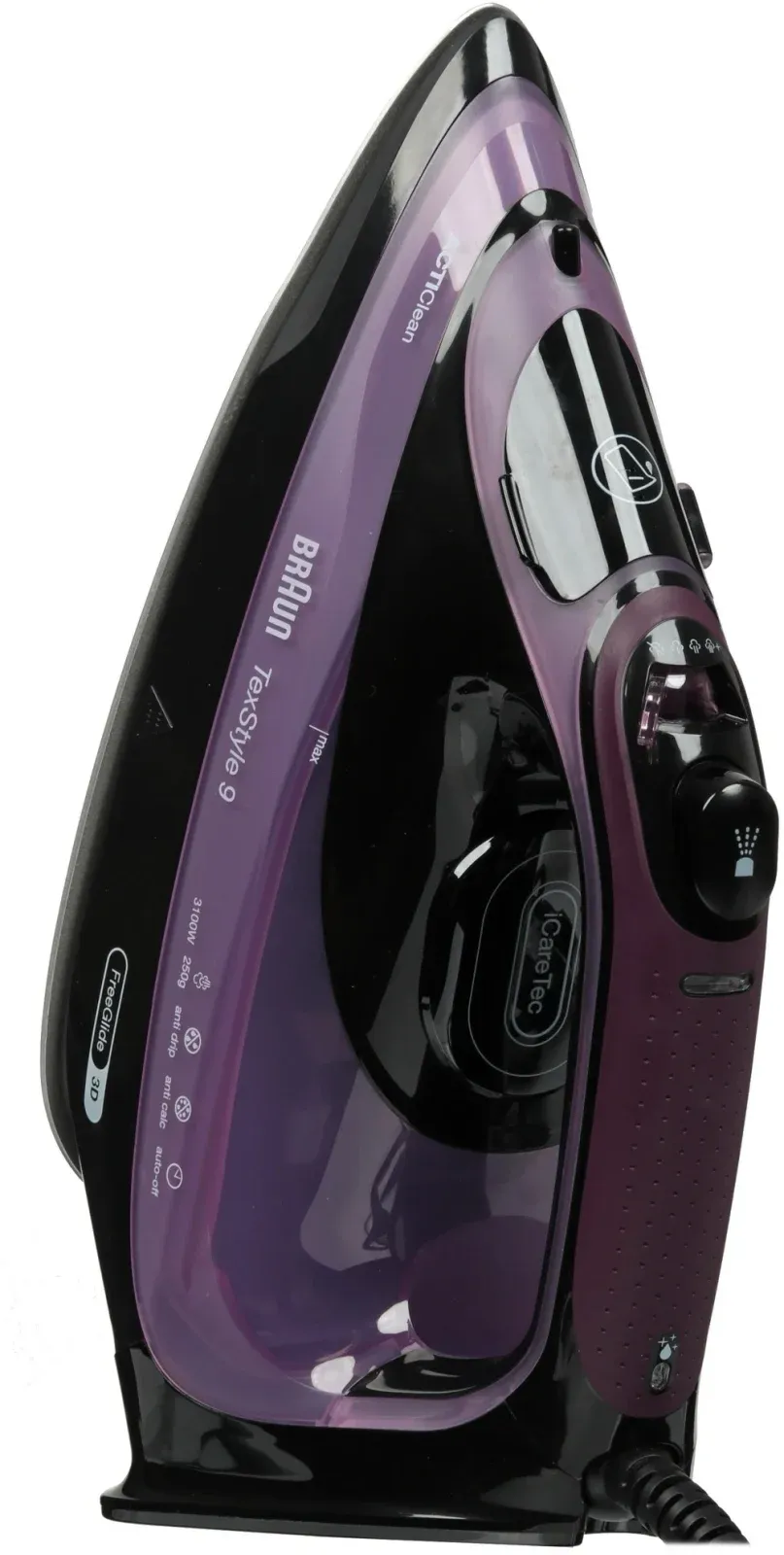 Утюг Braun TexStyle 9 SI9661VI 3100Вт фиолетовый/черный - фото 2