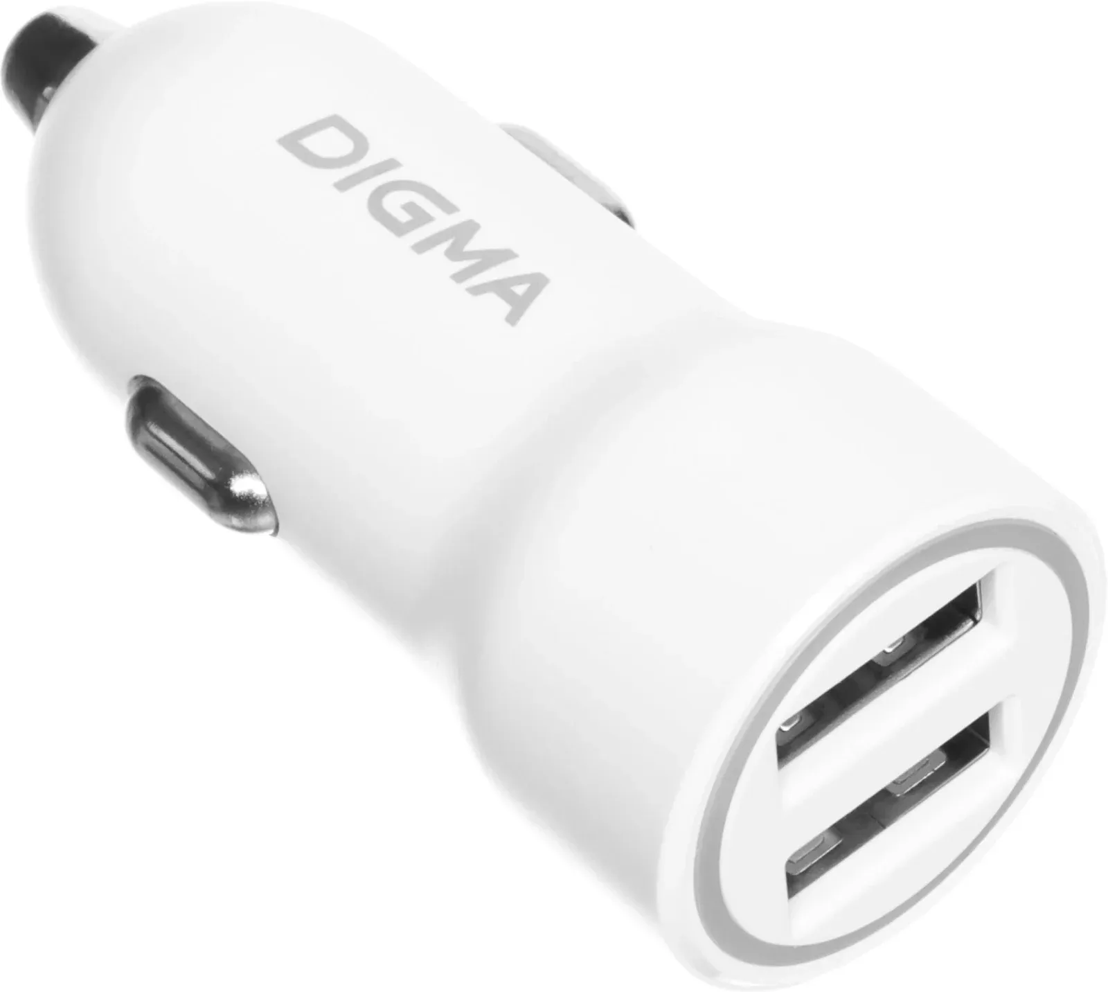 Автомобильное зар./устр. Digma DGC1С 12W 2.4A 2xUSB белый DGC1C2LX22WH - фото 2