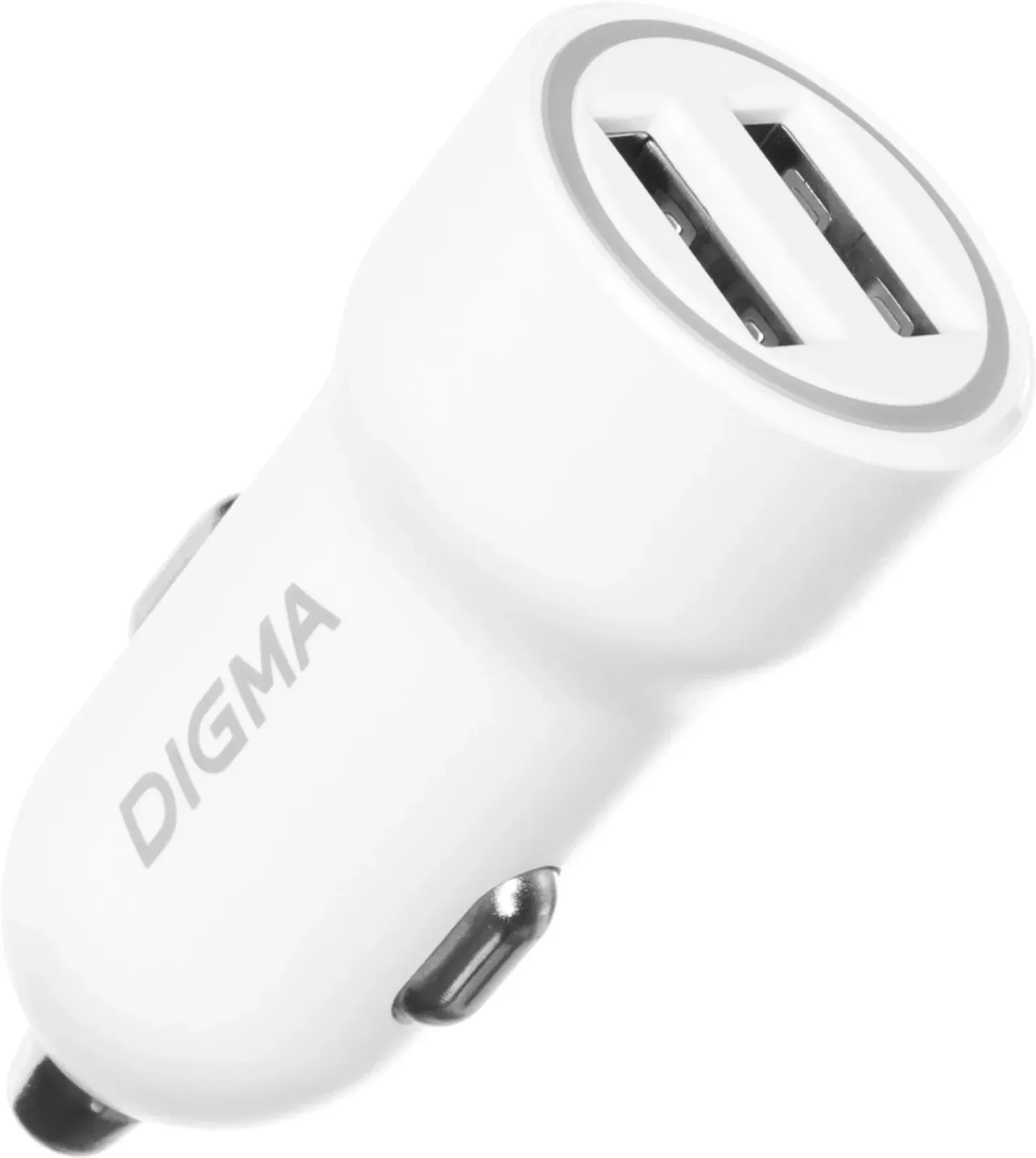 Автомобильное зар./устр. Digma DGC1С 12W 2.4A 2xUSB белый DGC1C2LX22WH - фото 4