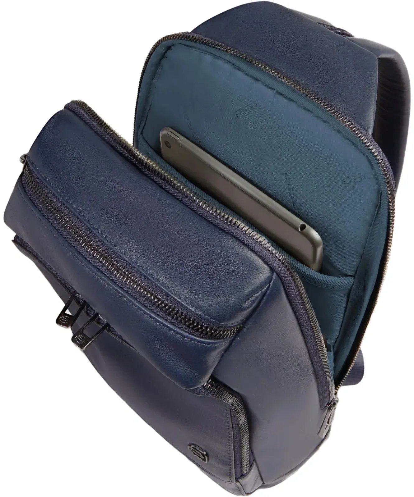 Рюкзак слинг мужской Piquadro Philip CA6790W136/BLU синий натур.кожа - фото 3