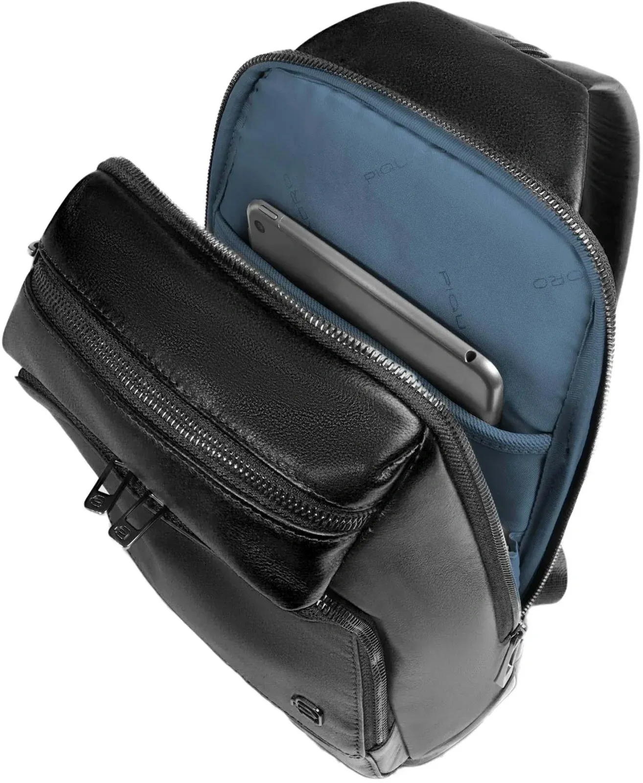 Рюкзак слинг мужской Piquadro Philip CA6790W136/N черный натур.кожа - фото 4