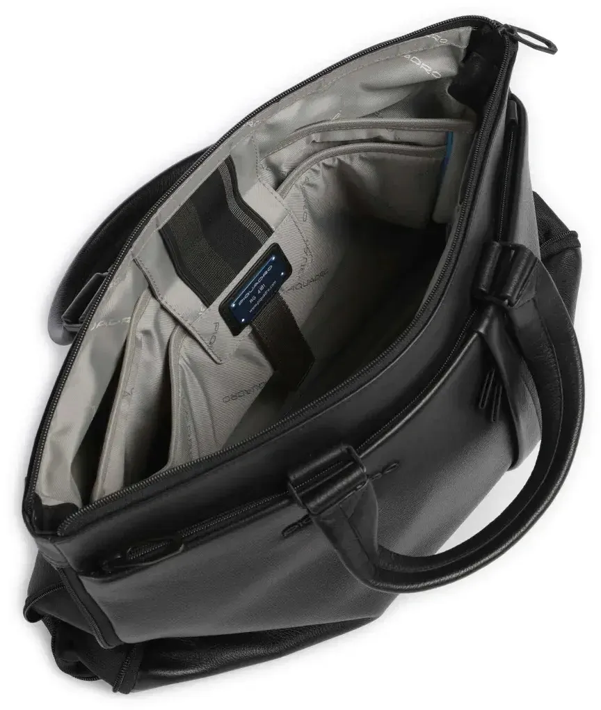 Деловая сумка мужская Piquadro Russel CA4021W137/N с отделением для ноутбука 15.6 черная натур.кожа - фото 5