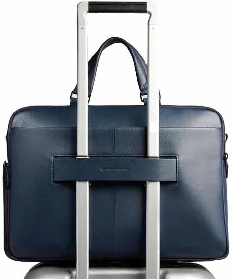 Деловая сумка мужская Piquadro Russel CA6026W137/BLU с отделением для ноутбука 15.6 синяя натур.кожа - фото 3