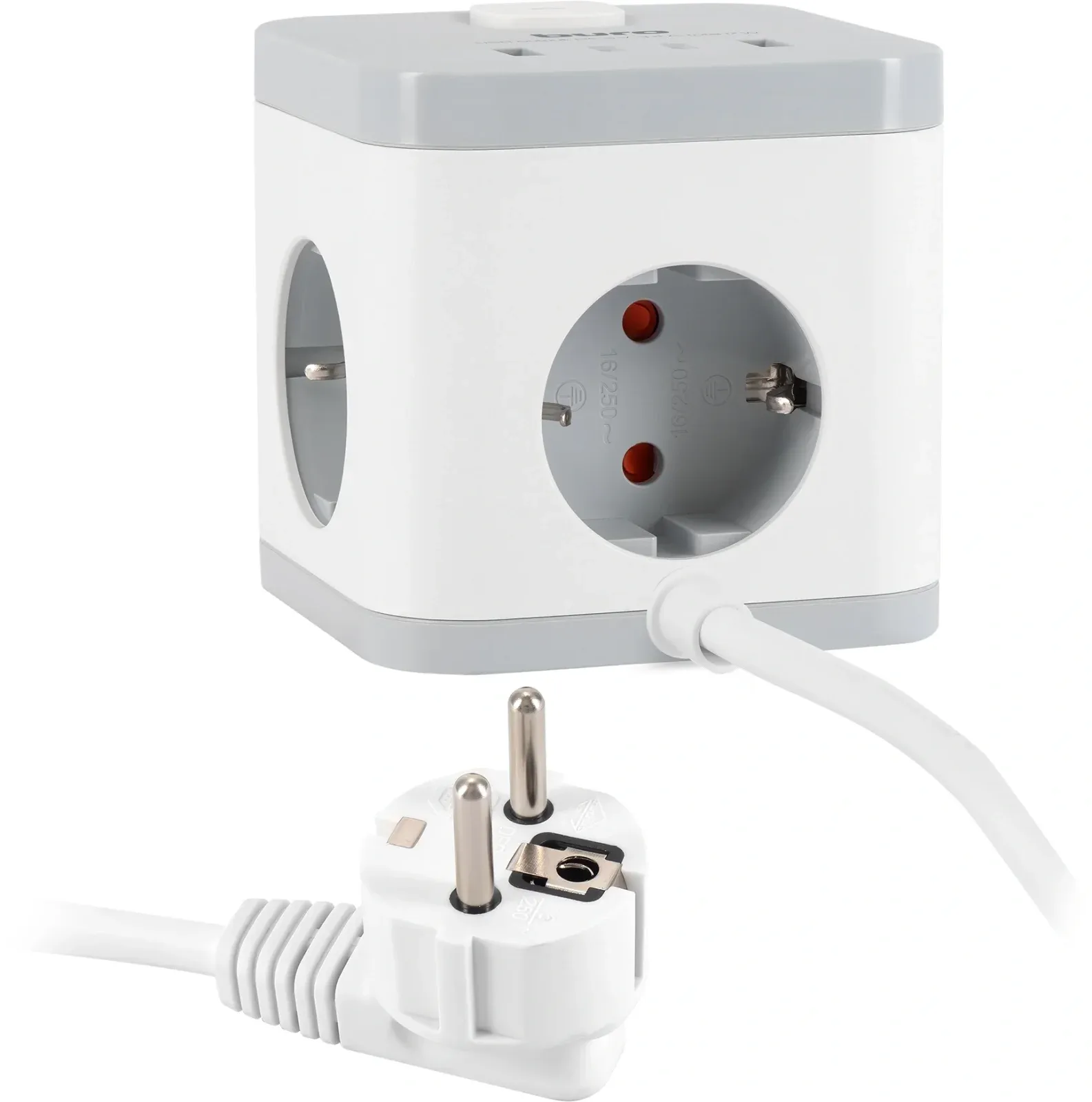 Сетевой удлинитель Buro BU-PC3.1UС-W 1.5м 3 розетки белый коробка - фото 7