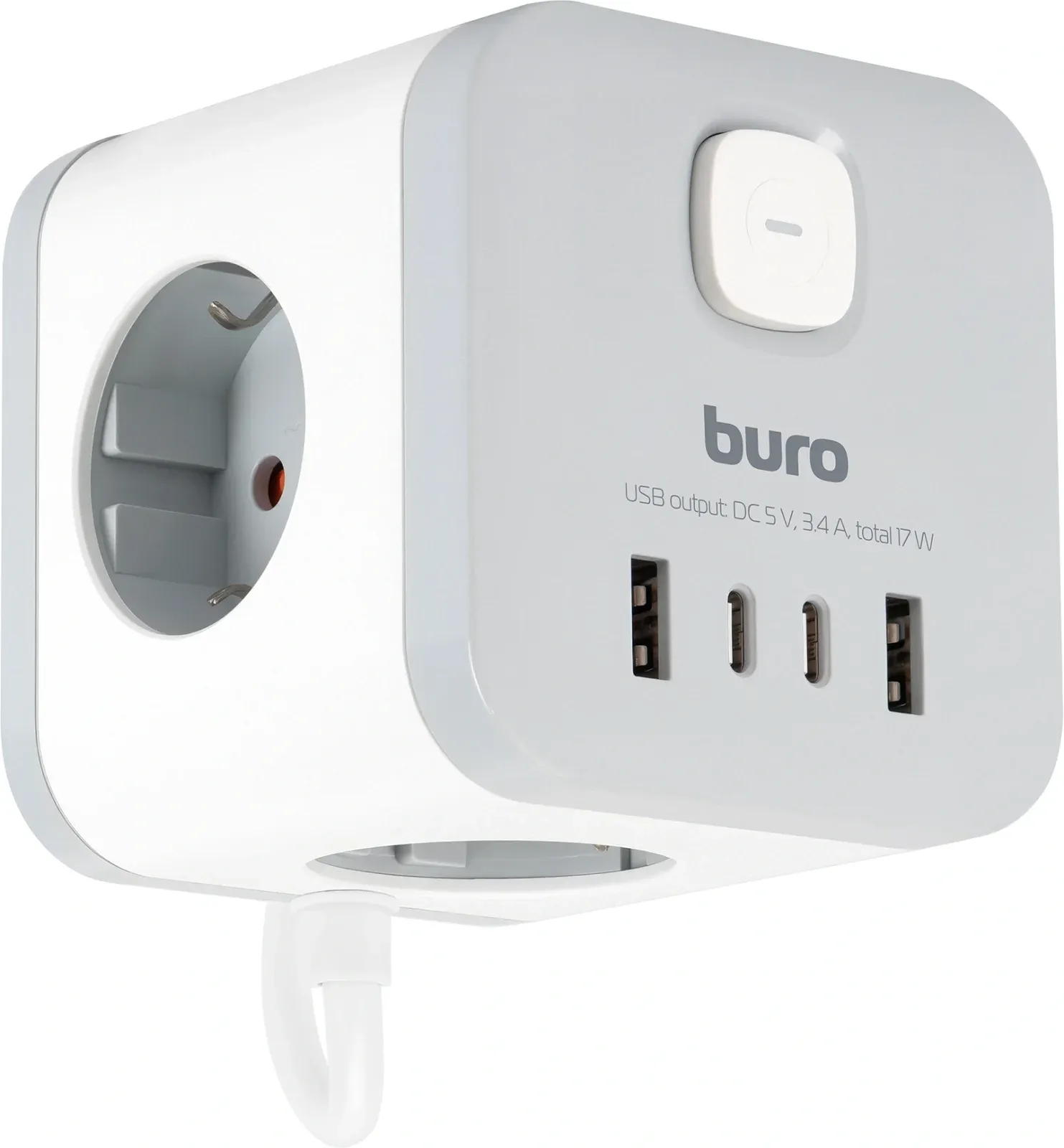 Сетевой удлинитель Buro BU-PC3.1UС-W 1.5м 3 розетки белый коробка - фото 8