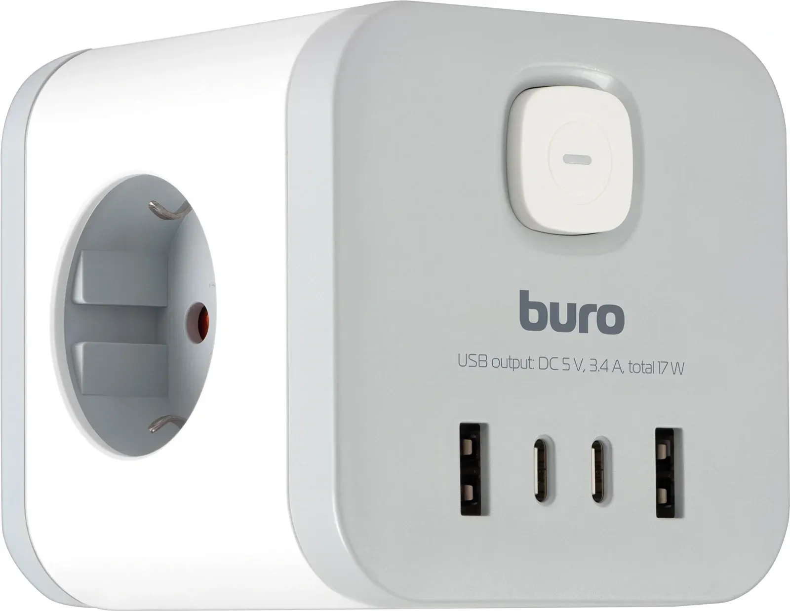 Сетевой разветвитель Buro BU-PW3UC-W 3 розетки белый коробка - фото 5