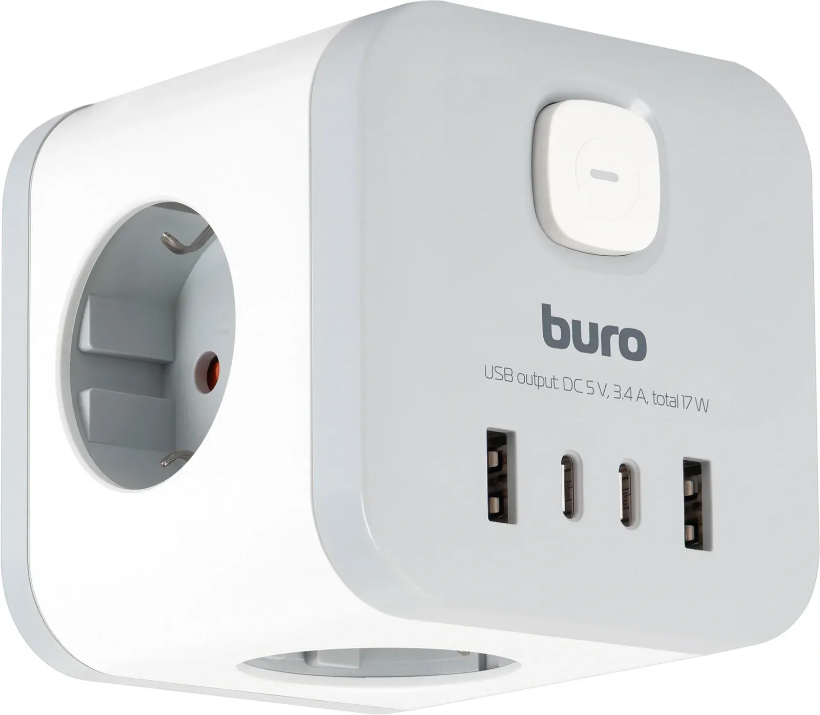Сетевой разветвитель Buro BU-PW3UC-W 3 розетки белый коробка - фото 8