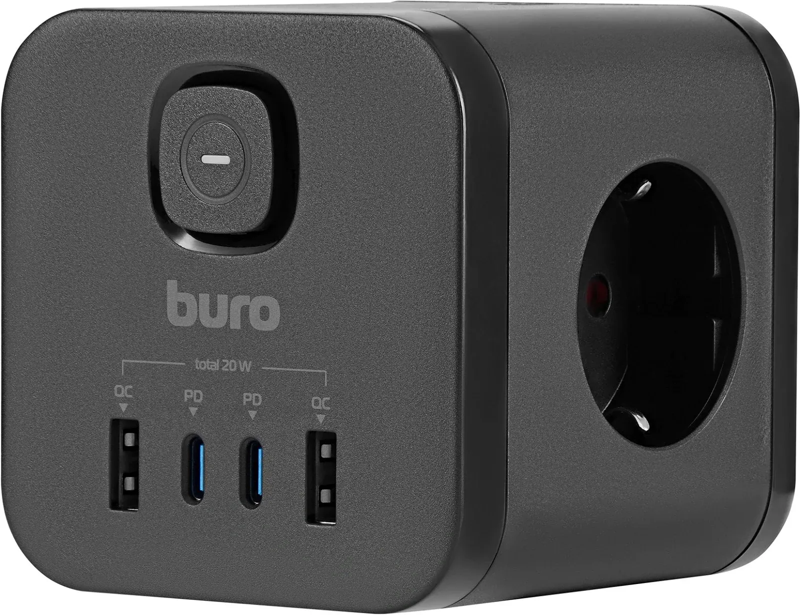 Сетевой разветвитель Buro BU-PW3UC-Plus-B 3 розетки черный коробка - фото 5