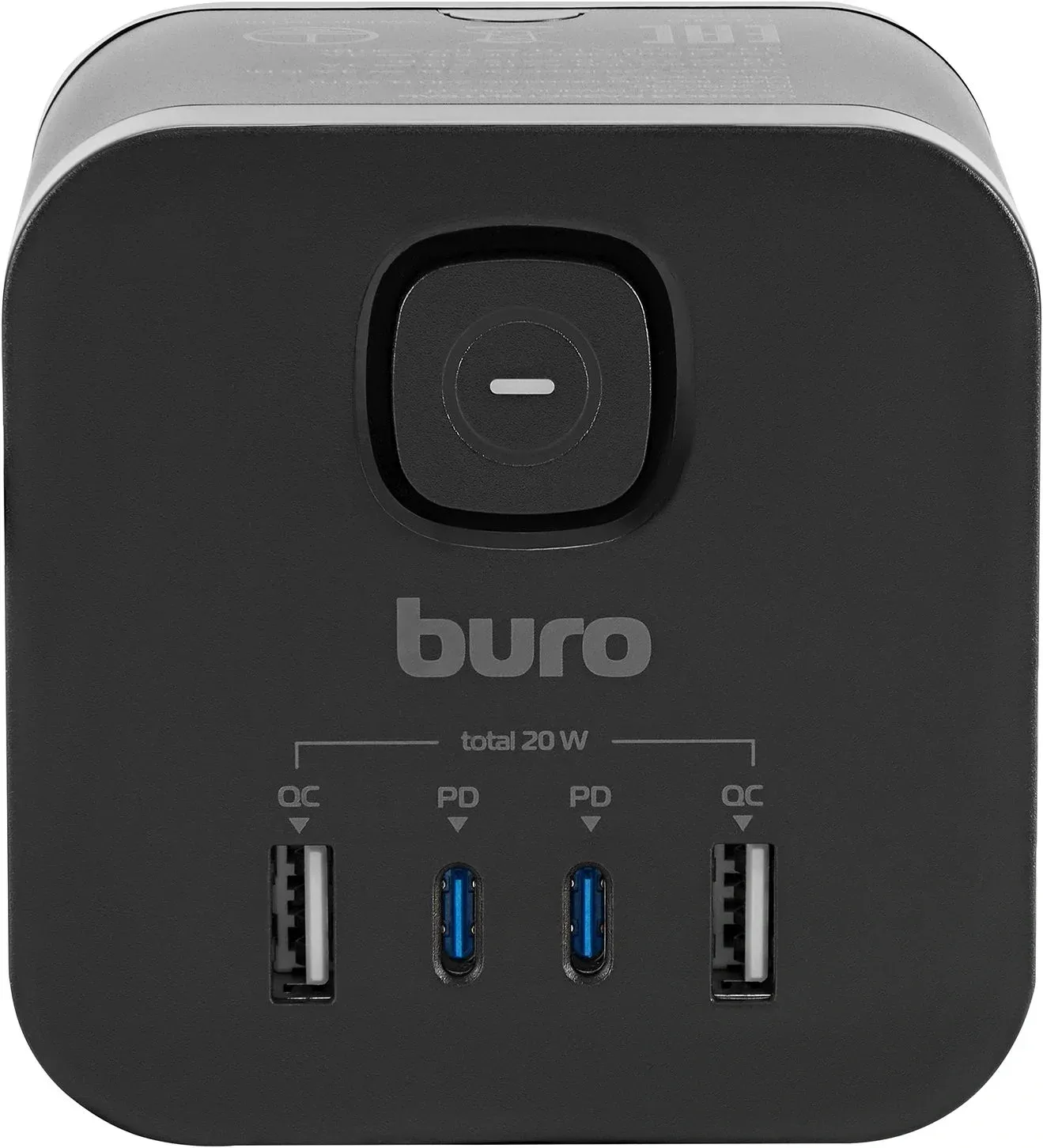 Сетевой разветвитель Buro BU-PW3UC-Plus-B 3 розетки черный коробка - фото 6